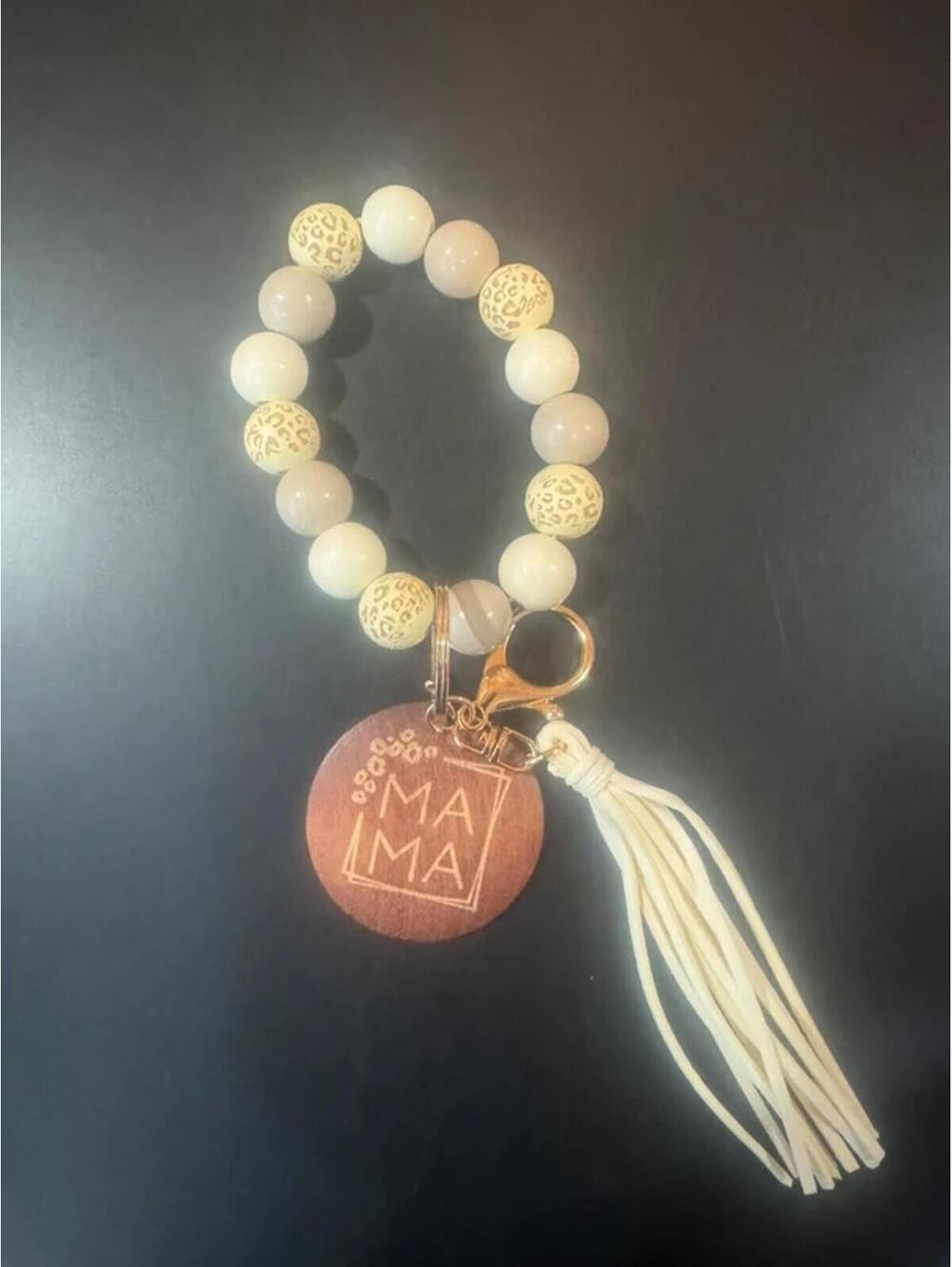 New Mama Beaded Wristlet Keychain - Multiple Colors